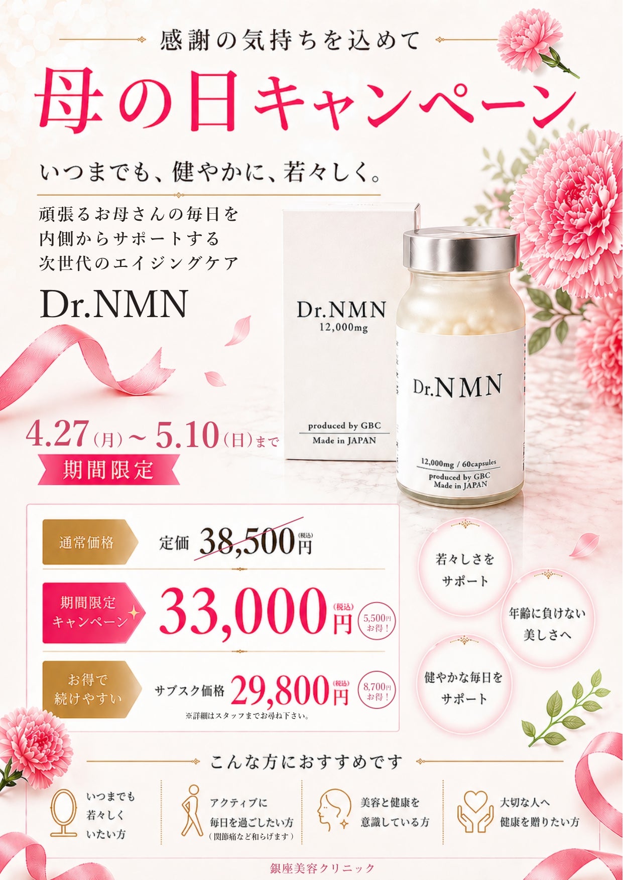 期間限定キャンペーン】Dr.NMN S 12000 – 銀座美容クリニック京都院